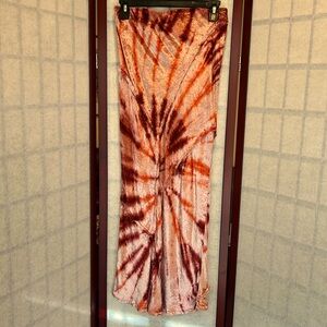 Free People small Serious Swagger Tie Dye Skirt orange red white